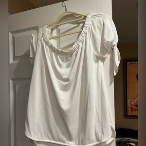 Bardot crisp white short sleeve top.